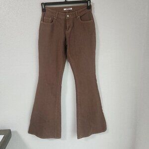 PacSun Low Rise Bootcut Jeans Size 25 Brown Slim Hip Flare Leg Denim Y2k